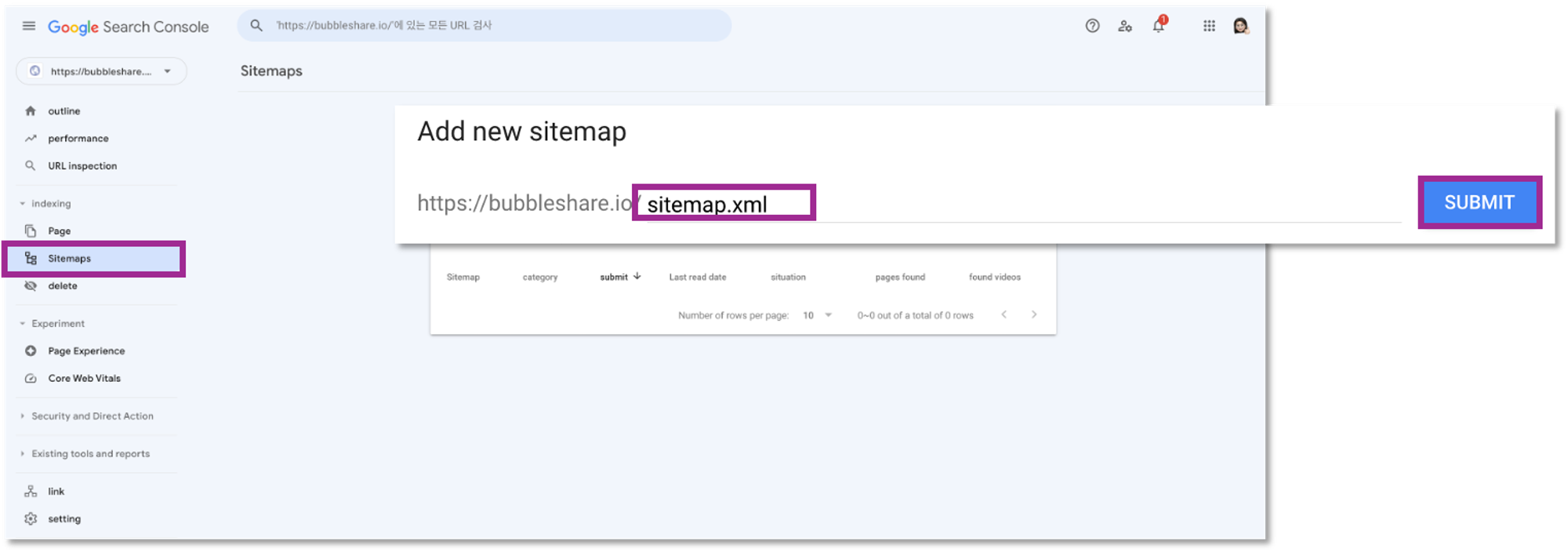 Submit Sitemap