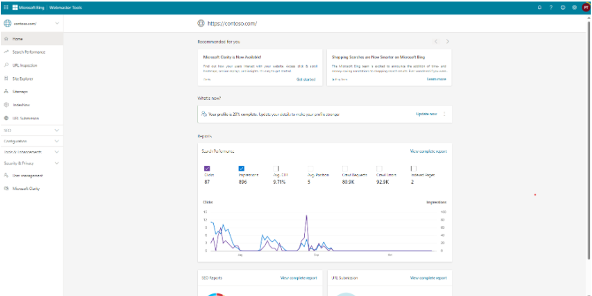 Bing Webmaster Home  (Source: Bing Webmaster guideline)